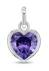 stunning sterling silver heart love February birthstone baby charm 